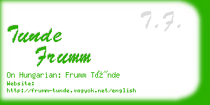 tunde frumm business card